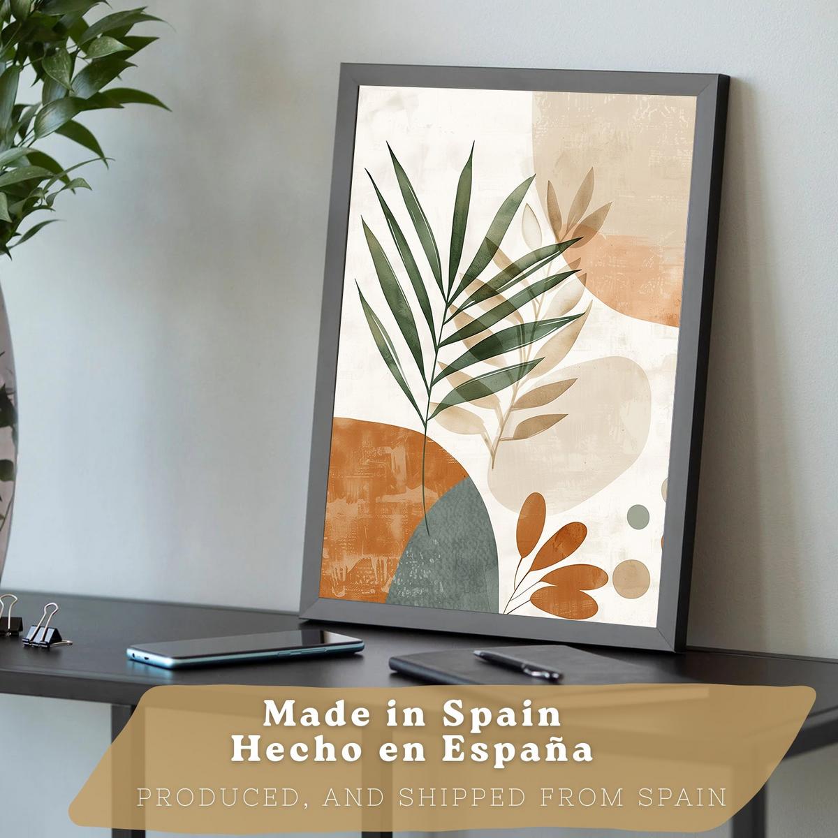 POSTER 3er Kunstdruck-Set Wandbilder Floral Abstrakt modern Wohnzimmer Deko, Schlafzimmer, Küche, Badezimmer Schwarzer Rahmen A4 - Schwarz, Papier (29.7/1/21cm) - Nacnic