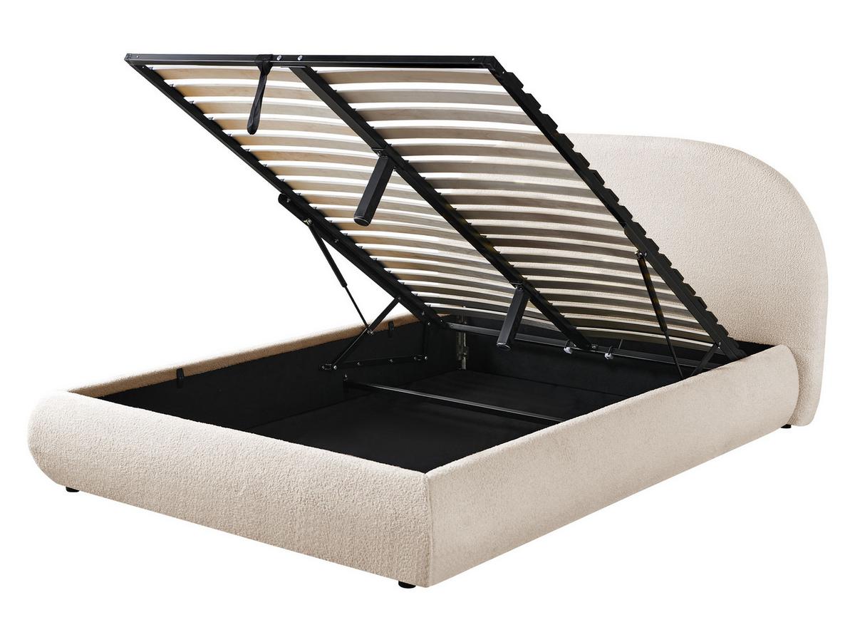 POLSTERBETT Akrenis - Creme/Schwarz, Holzwerkstoff/Textil (160/200cm) - MIRJAN24