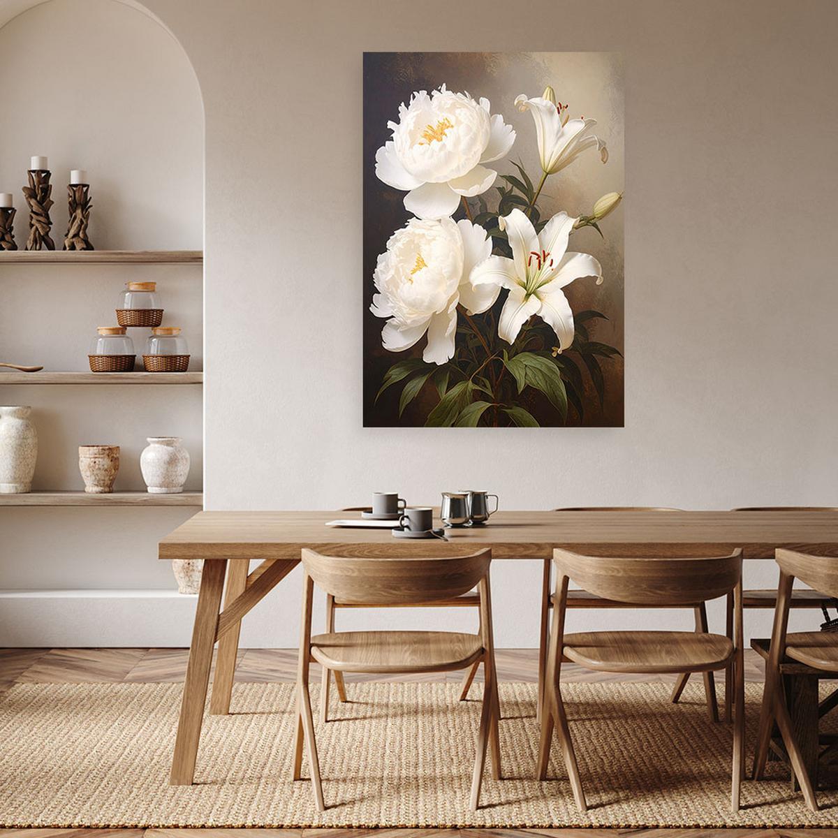LEINWANDBILD Blumen 70x100cm - Weiß, Textil (70/100cm) - Feeby