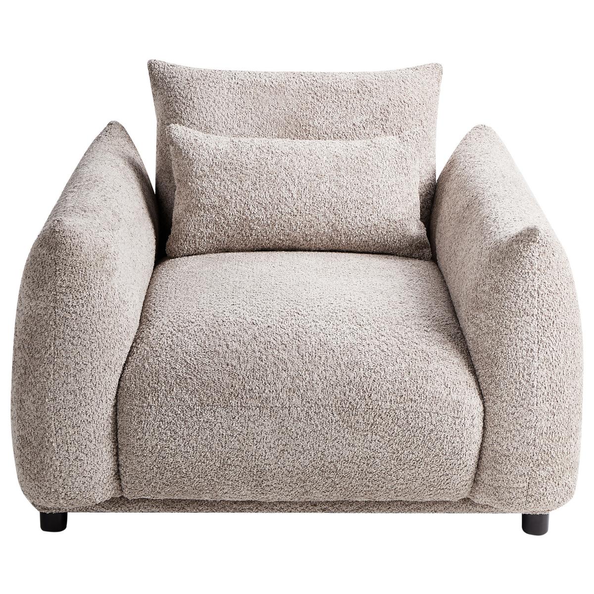 SESSEL Bouclé Taupe Jamsa - Taupe, Textil (96/72/86cm) - Beliani