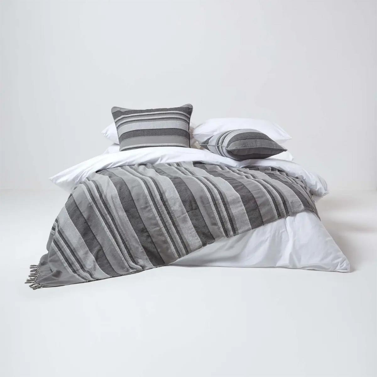 ÖSENVORHANG Morocco blickdicht 2er-Set, 167/228 cm - Grau, Textil (167/228cm) - Homescapes