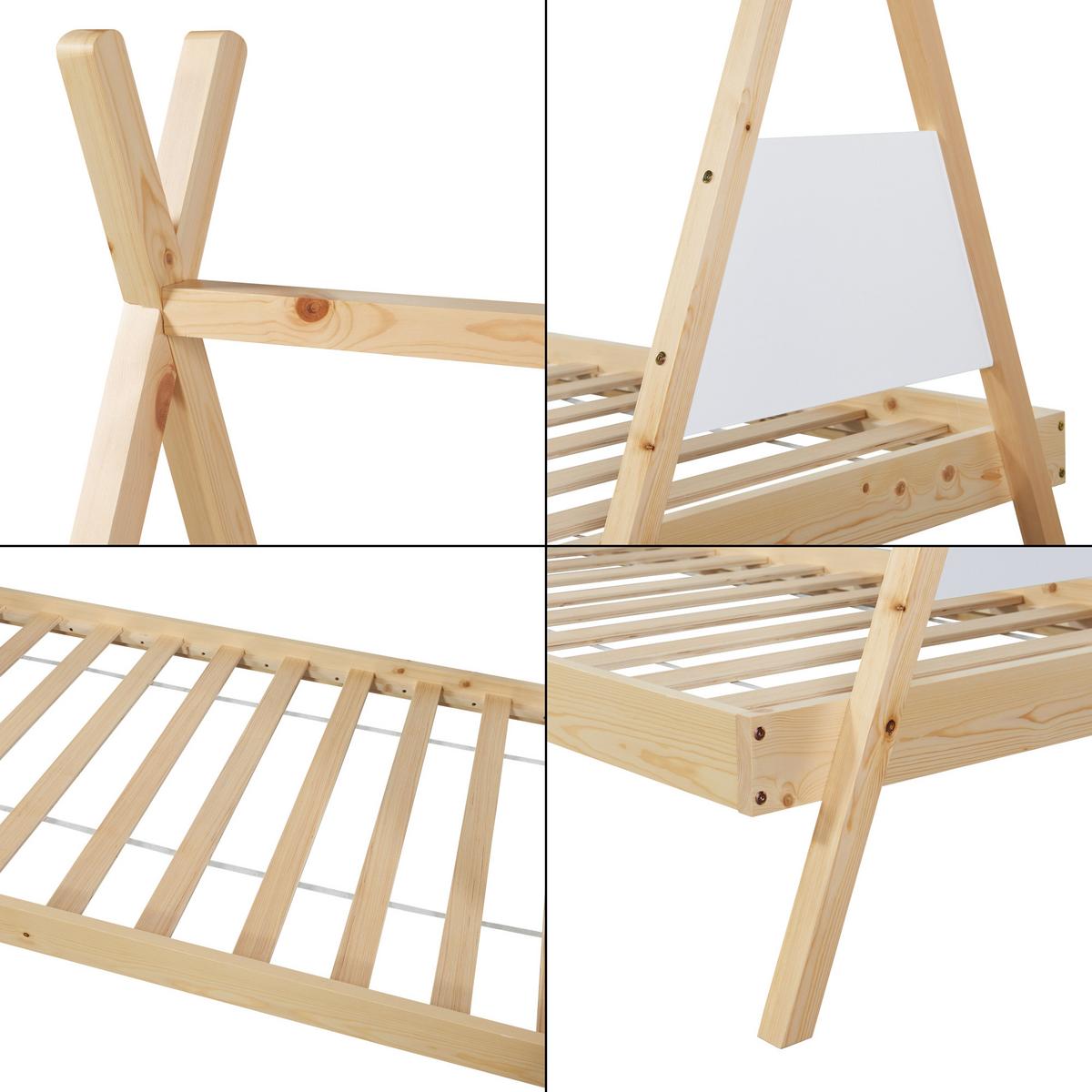 TIPIBETT Siikajoki - Naturfarben, Holz (90/200cm) - [en.casa]