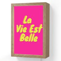 WANDLEUCHTE Zitat - Retro - Rosa 20x30 cm - Pink, Holzwerkstoff (20/30/8cm) - OnlyWow