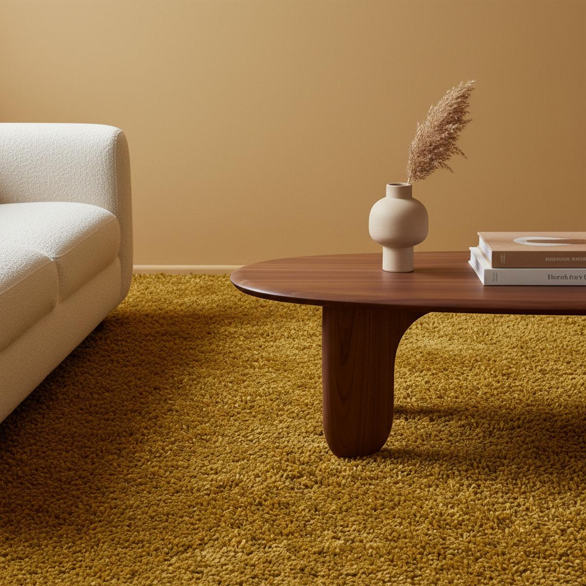 TEPPICH Hochflor SPREE in Gold, einfarbig, 80 x 150 cm - Goldfarben, Textil (150/80cm) - KADIMA DESIGN