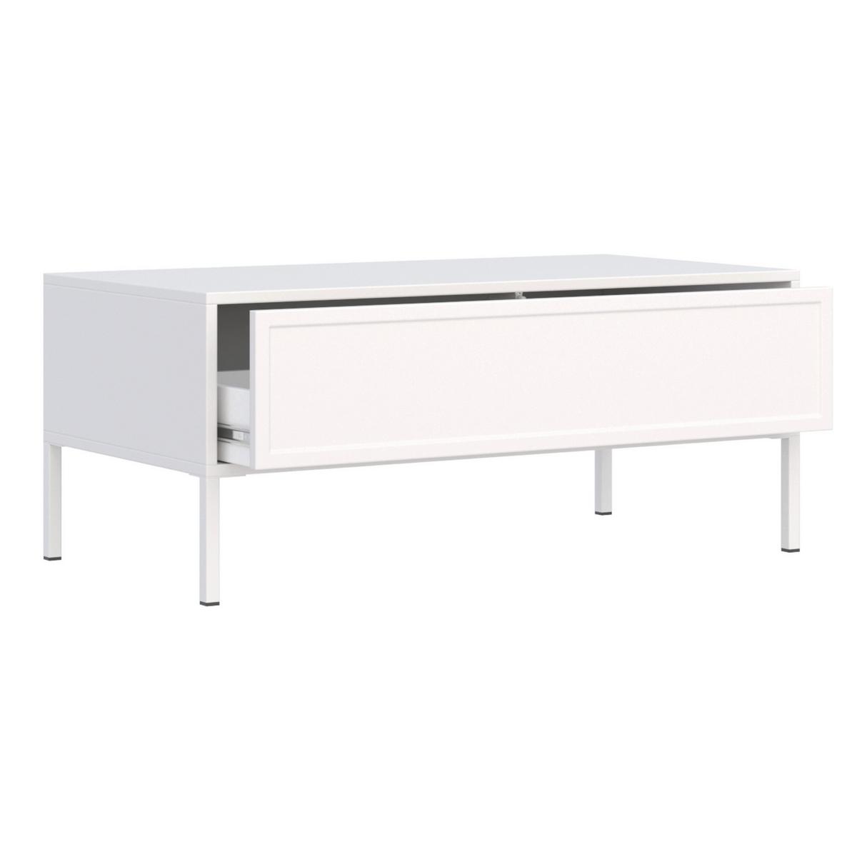 COUCHTISCH Vilavio weiß 100/50 cm - Weiß, Holzwerkstoff/Metall (50/100/40cm) - Selsey