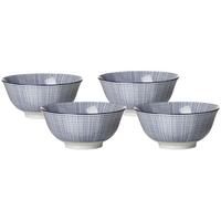 MÜSLISCHALEN Royal Makoto weiß-blau ø 15,5 cm 4er Set - Blau/Weiß, Keramik (15.5cm) - Ritzenhoff Breker