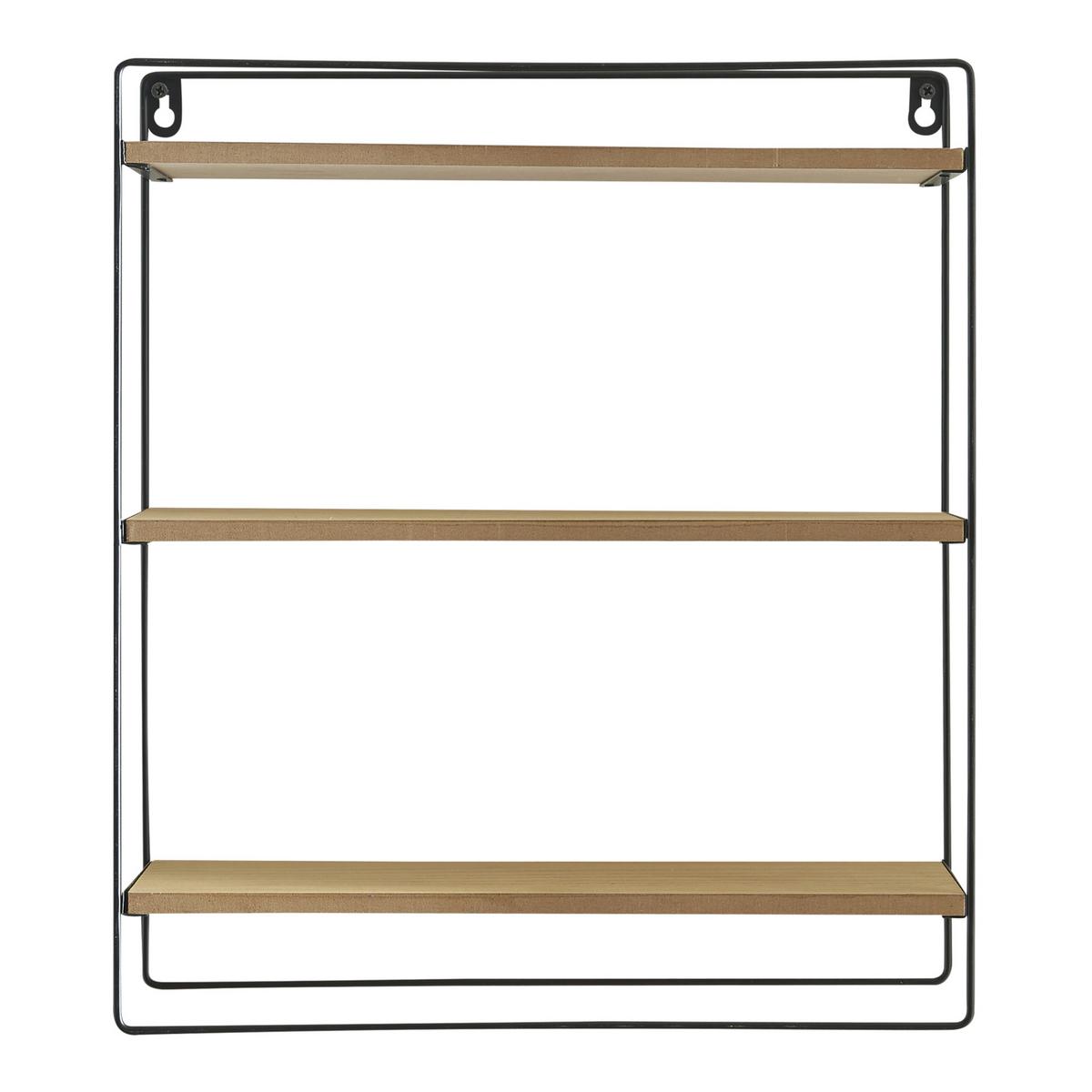 WANDREGAL Skovbo - Schwarz/Braun, Holzwerkstoff/Metall (37.5/43/11cm) - [en.casa]