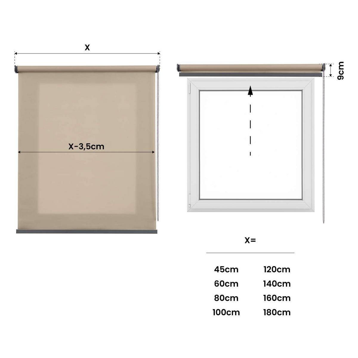 ROLLO| Beige, 60 cm x 180 cm - Beige, Kunststoff (60/180cm) - STORESDECO