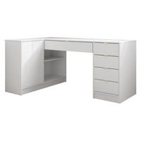 ECKSCHREIBTISCH Tireno - Schwarz/Weiß, Holzwerkstoff/Kunststoff (98/158/76cm) - MIRJAN24