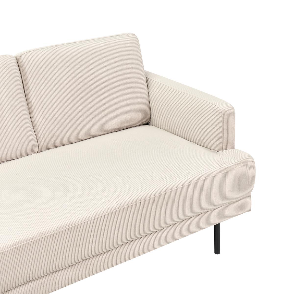 ECKSOFA 4-Sitzer Cord Beige rechtsseitig Breda - Beige/Schwarz, Textil (210/200cm) - Beliani