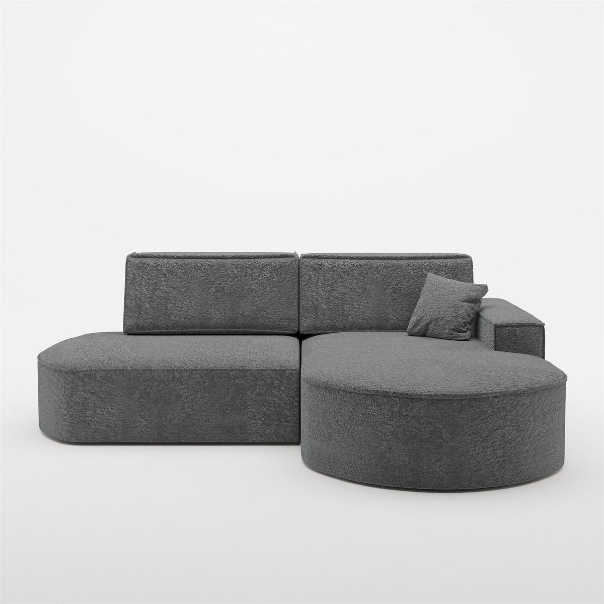ECKSOFA Venedig Mit Schlaffunktion - Dunkelgrau, Holzwerkstoff/Textil (278/179cm) - Fun Möbel