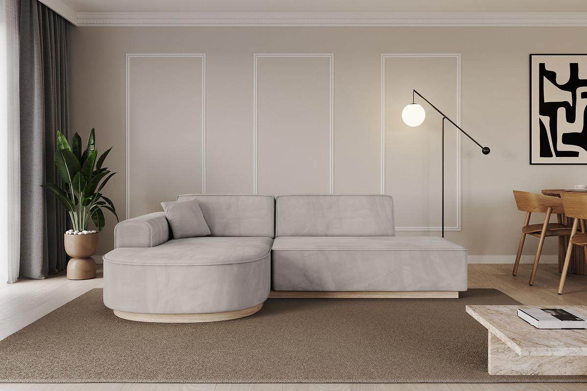 ECKSOFA Ottomane Links ARRIO-L1 - 243x171x83 cm Hellbraun - Hellbraun, Holzwerkstoff/Textil (243/171cm) - ALTDECOR