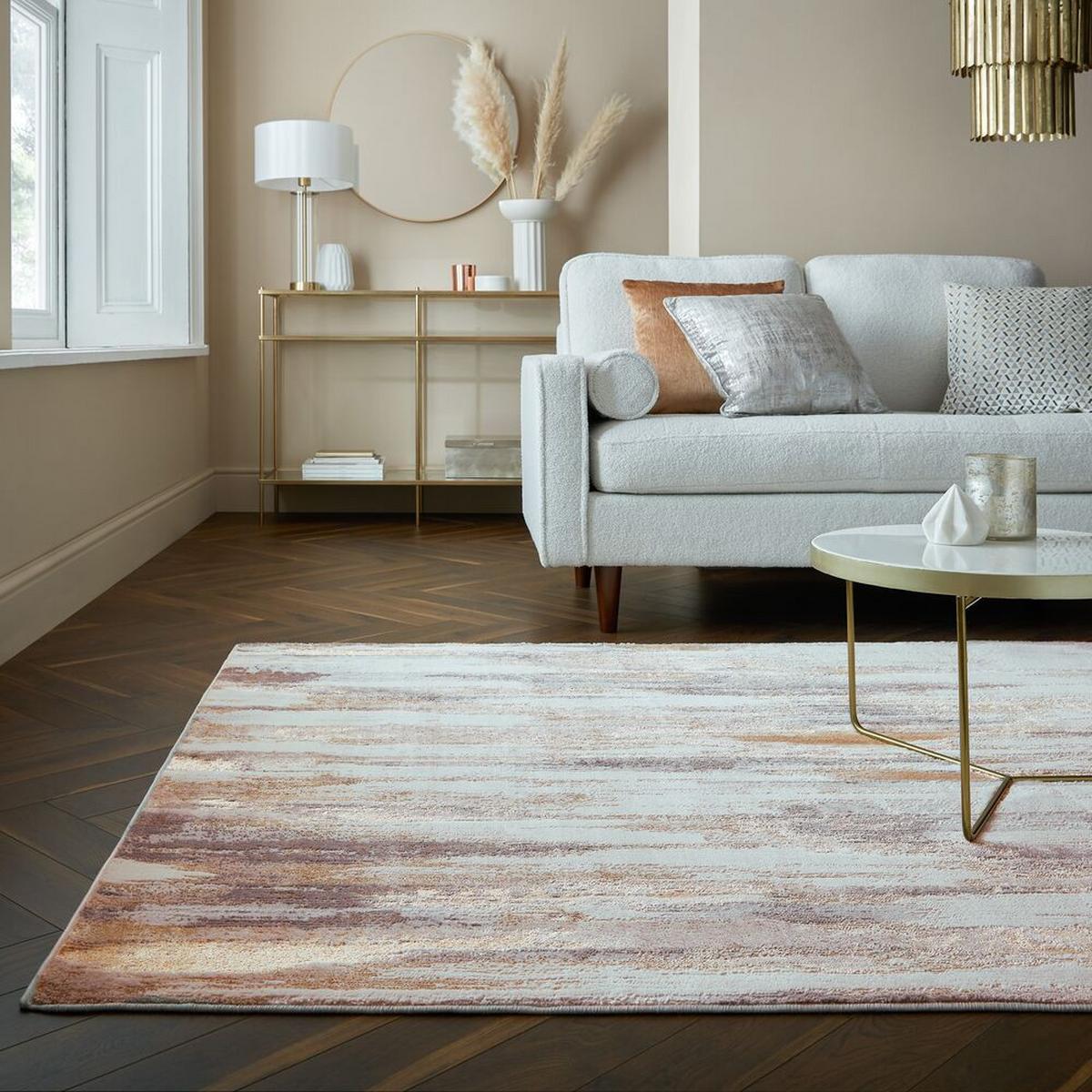 TEPPICH ZENNOR, abstrakt, Gold, 120 x 170 cm - Goldfarben, Textil (170/120cm) - KADIMA DESIGN