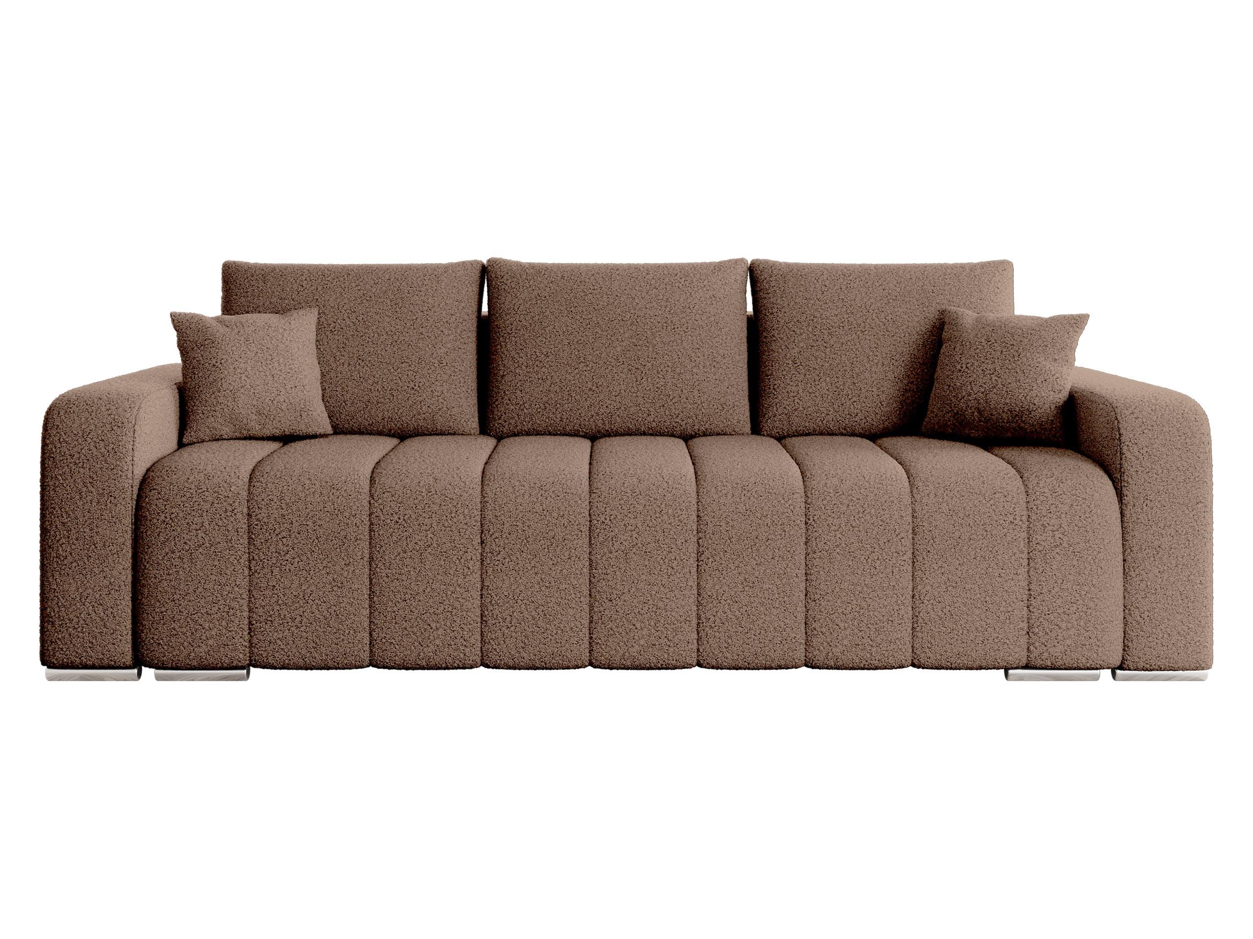 SCHLAFSOFA Pufetto Boucle - Hellbraun/Silberfarben, Holz/Textil (244/86/90cm) - MIRJAN24