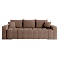 SCHLAFSOFA Pufetto Boucle - Hellbraun/Silberfarben, Holz/Textil (244/86/90cm) - MIRJAN24