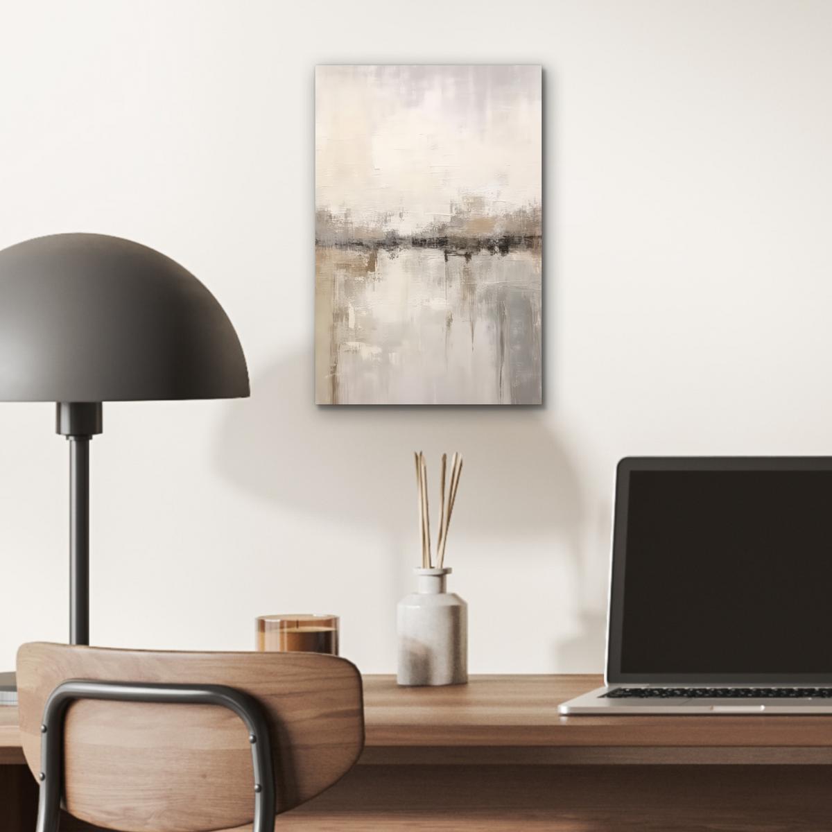 METALLBILD Moderne Kunst - Abstrakt - Beige 20x30 cm - Beige, Metall (20/30cm) - MuchoWow