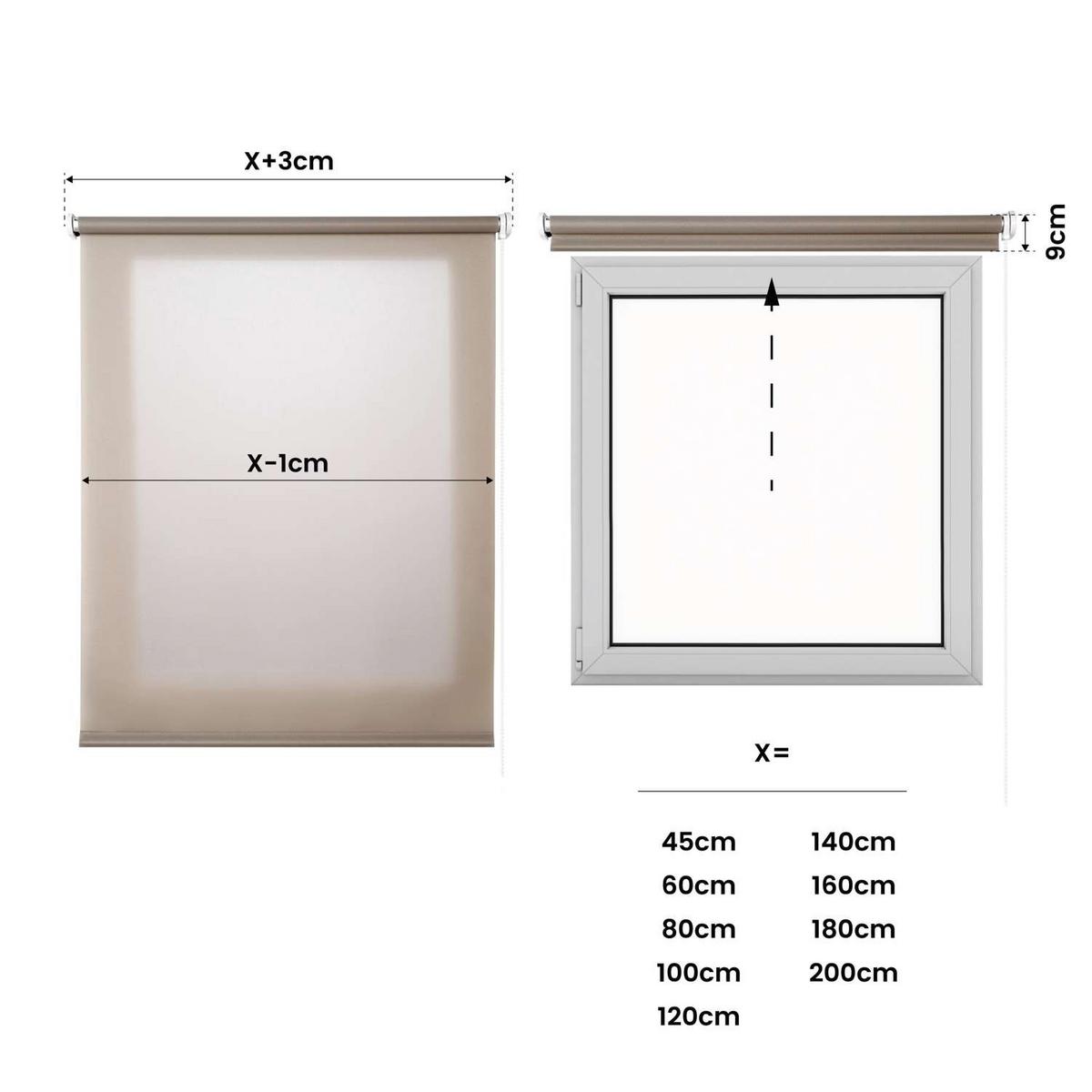ROLLO 120 cm x 180 cm, Steingrau - Graubraun, Kunststoff (120/180cm) - STORESDECO