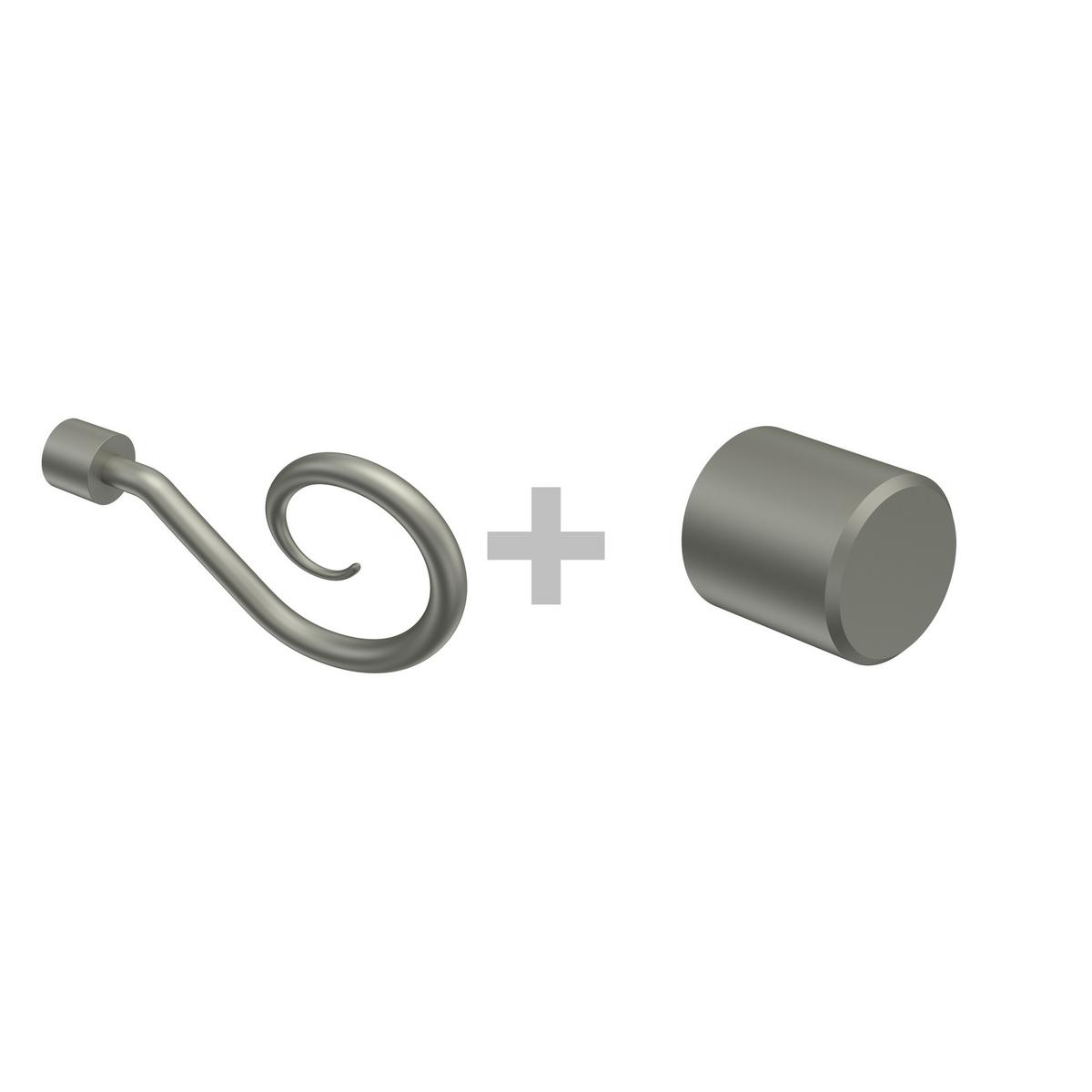 GARDINENSTANGE Olymp Allegra 120 cm, 2-läufig (ohne Ringe), 16 mm Ø Chrom matt - Chromfarben/Nickelfarben, Metall (120cm) - INTERDECO