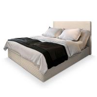 BOXBETT MILARA 200x200 cm mit Matratze und Topper, H2+H3 - Creme - Creme, Holz (200/200cm) - MASSENO