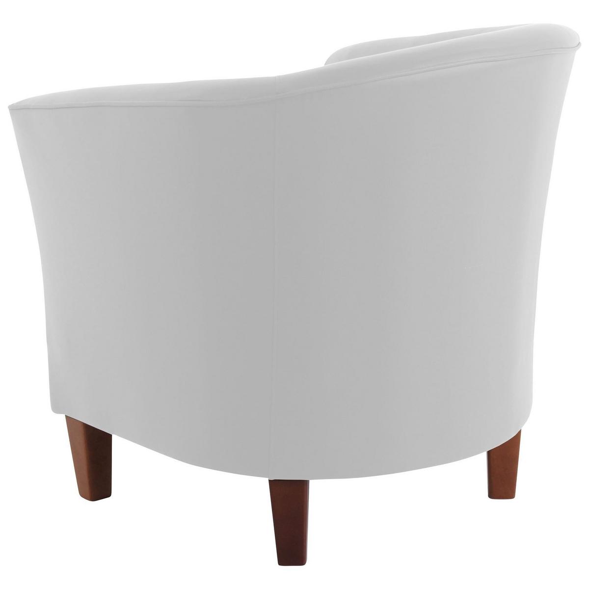 SESSEL Karine Bezug pigmentiertes Nappaleder Buche nussbaum dunkel / weiß - Weiß, Kunststoff (70/74/70cm) - 58aufmkessel