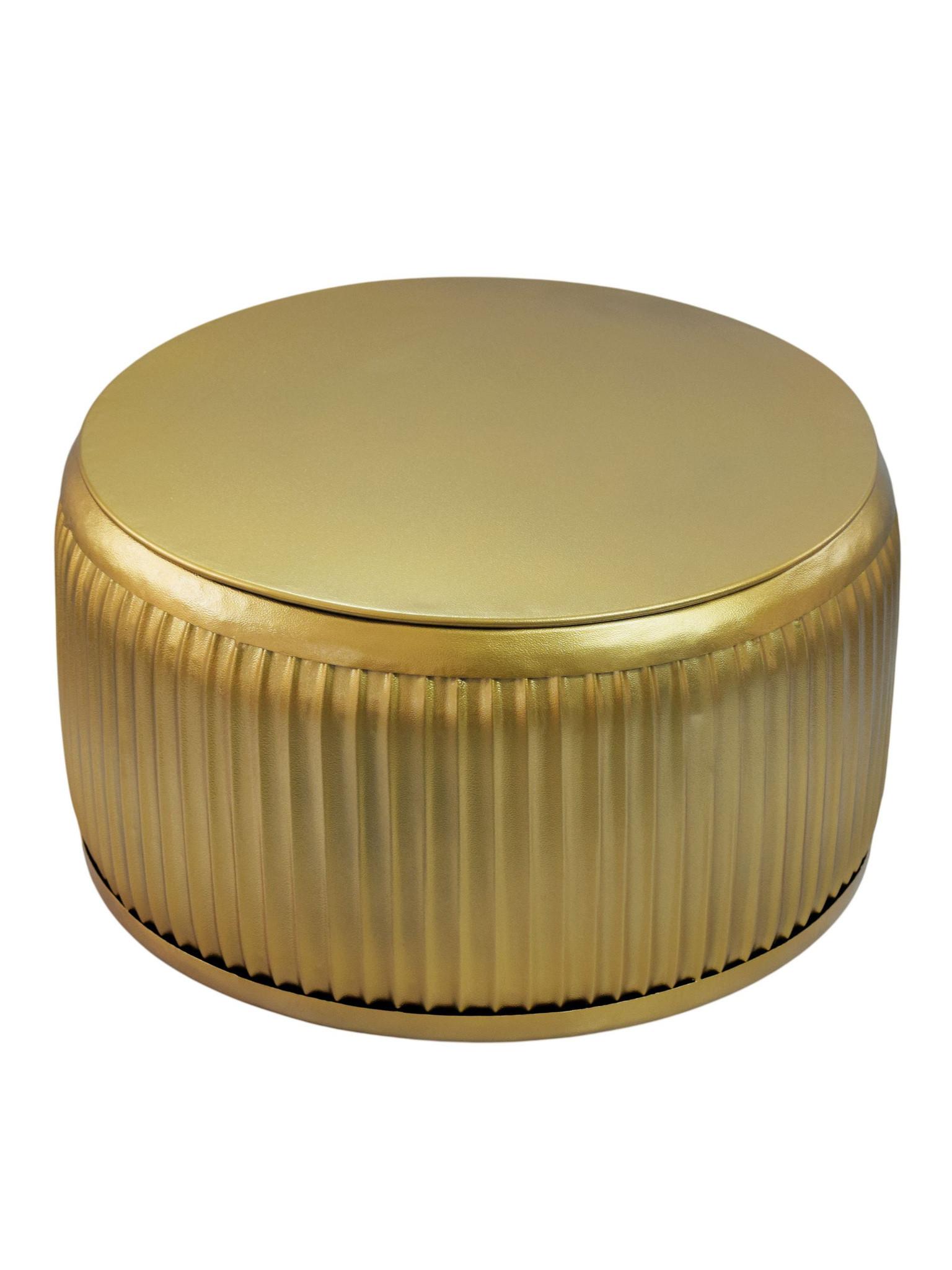 COUCHTISCH LAITA, Eisen, mit Stauraum, Gold, Ø 60 x 32 cm - Goldfarben, Metall (60/60/32cm) - KADIMA DESIGN