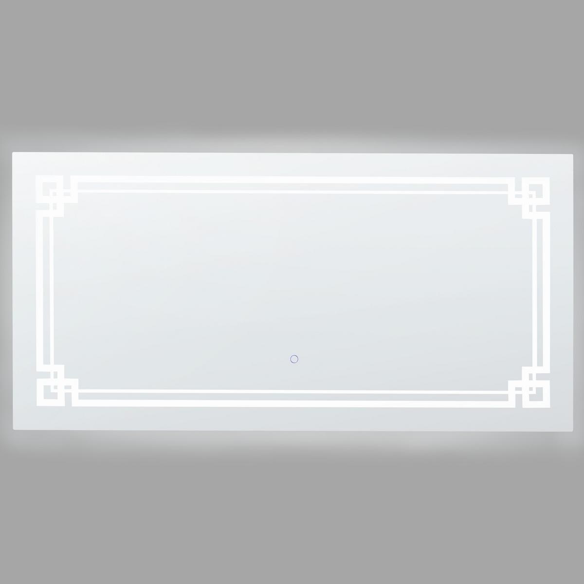 BADSPIEGEL mit LED-Beleuchtung rechteckig 120/60 cm Avranches - Silberfarben, Glas (120/60/4cm) - Beliani