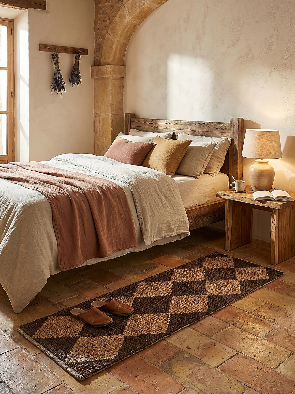 JUTETEPPICH BAIN, mit Rautenmuster, Braun, 80 x 230 cm - Braun, Textil (230/80cm) - KADIMA DESIGN