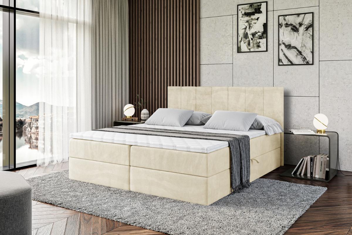 BOXBETT mit Matratze H3 und Lattenrost - MOETI - 140x200 cm Beige - Beige, Holzwerkstoff (140/200cm) - ALTDECOR