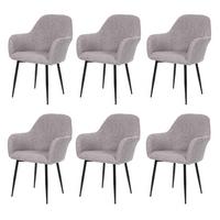 ESSZIMMERSTUHL Grau 6er-Set - Grau, Textil (57/83/57cm) - MCW