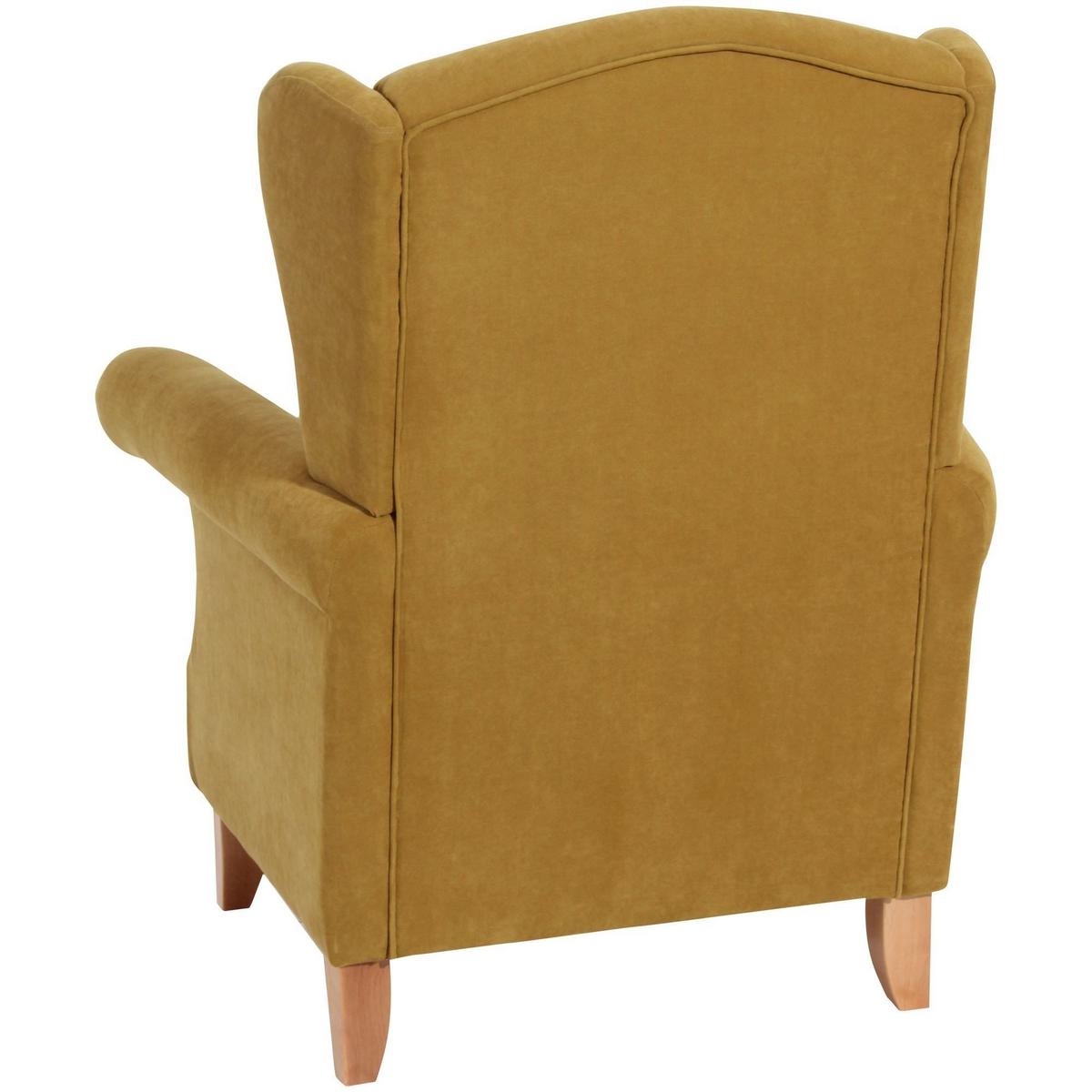 OHRENSESSEL Katria Bezug Veloursstoff Buche natur / mais - Gelb, Kunststoff (88/108/84cm) - 58aufmkessel