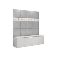 GARDEROBEN-SET Orion V - Hellgrau/Weiß, Holzwerkstoff/Kunststoff (168/186/46cm) - MIRJAN24