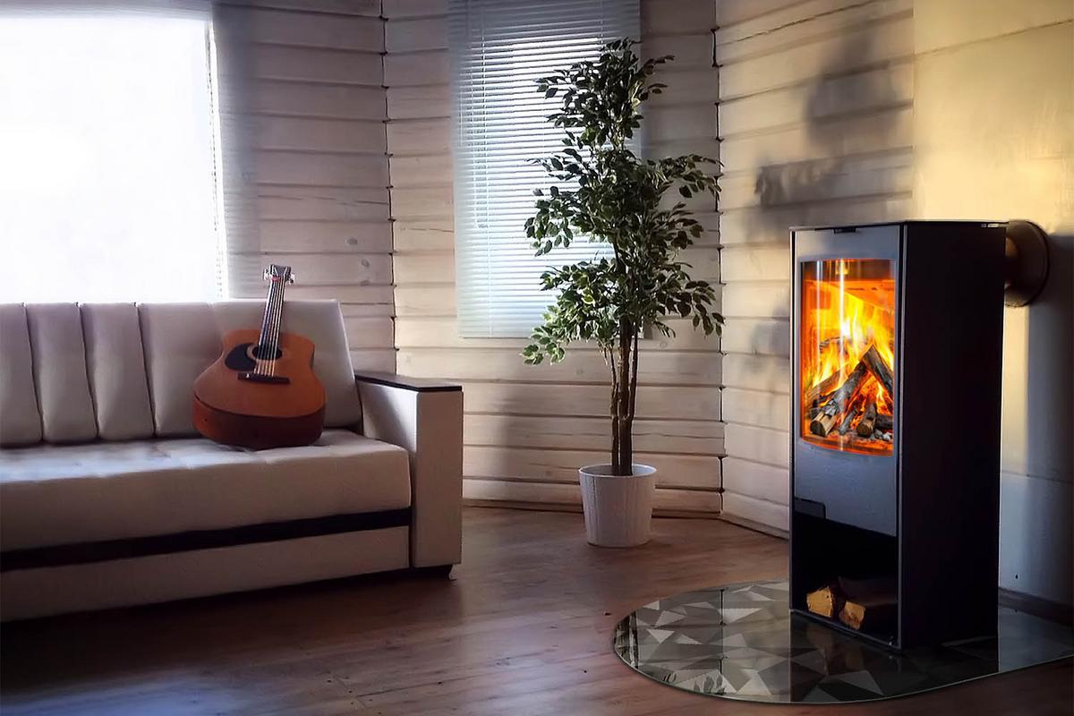 GLASPLATTE für Kamin 100x100 cm - Schwarz, Glas (100/100/0.4cm) - TULUP