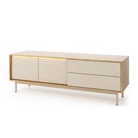 LOWBOARD Terra mit 2 Türen und 2 Schubladen, Kaschmir/geölte Eiche - Kaschmir, Holzwerkstoff/Metall (160/53/40cm) - Beautysofa