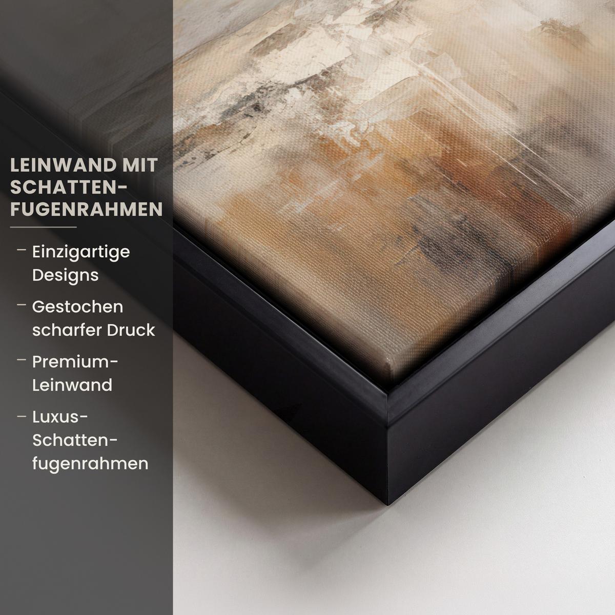 LEINWAND Bilder mit Rahmen - Kunst - Industriell - Grau - Braun - Abstrakt - 20x30 - Sandfarben, Textil (20/30cm) - MuchoWow