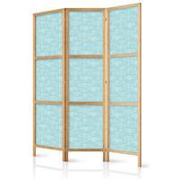 PARAVENT Japanischer 3-tlg 135x172 cm Flugzeuge - Blau, Holz/Textil (135/172/3cm) - Muralo