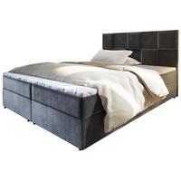 BOXBETT PRATA 160x200 cm mit Matratze und Topper - Grau - Grau, Holz (160/200cm) - MASSENO