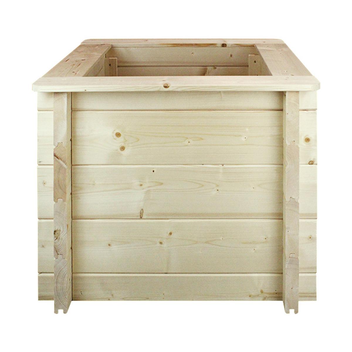 HOCHBEET HOLZ - 58x58xH46 cm - M617 - Beige, Holz (58/46/58cm) - Timbela