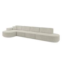 ECKSOFA Ottomane Links MARI-L3-v3 - 413x171x83 cm Creme Cord - Hellgrau/Creme, Holzwerkstoff/Kunststoff (413/171cm) - ALTDECOR