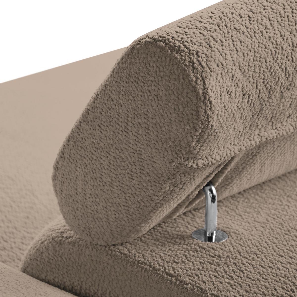ECKSCHLAFSOFA Mellow mit Bettkasten, Hellbraun, rechts - Hellbraun/Schwarz, Textil (270/205cm) - Beautysofa