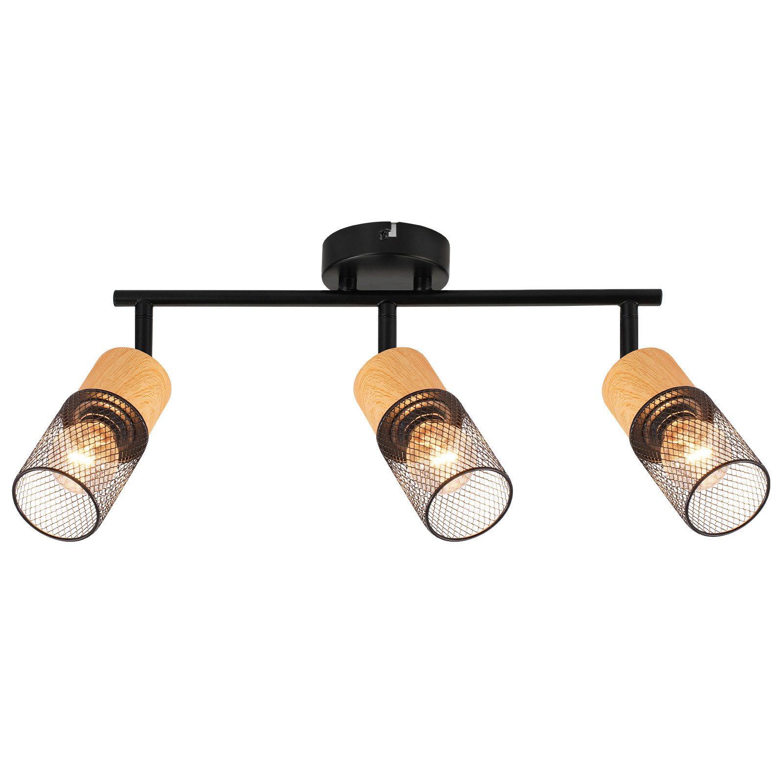 DECKENSTRAHLER Wilhelmshaven 3-flammig 38.3/9/23 cm - Schwarz, Metall (38.3/9/23cm) - Nettlife