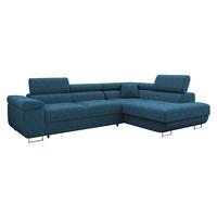 ECKSOFA Torezio Cord, Seite: Rechts - Blau, Holz/Textil (203/274cm) - MIRJAN24