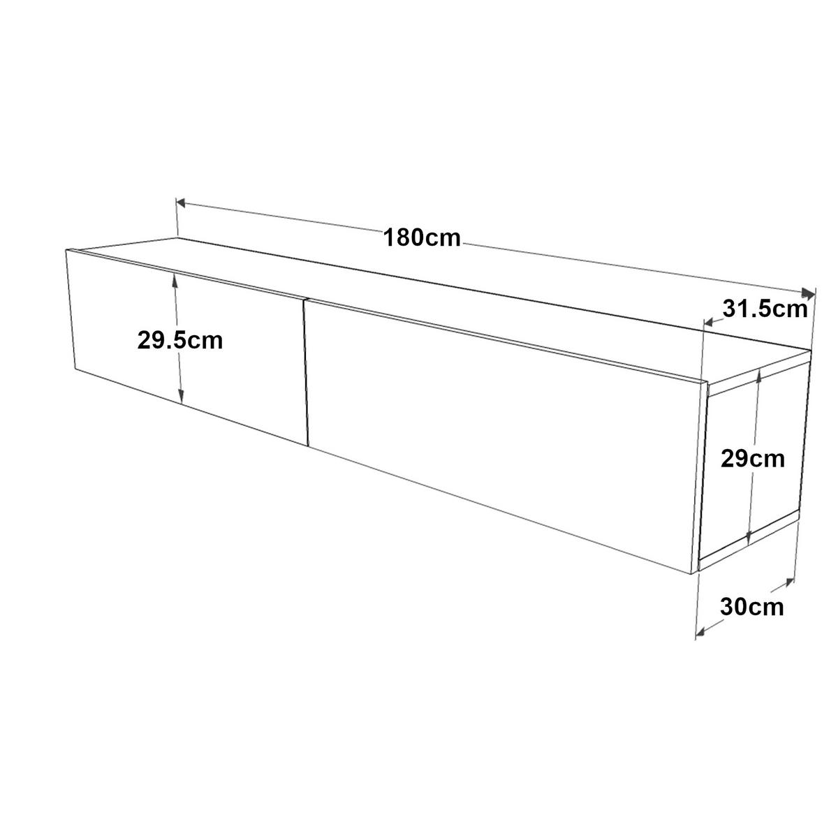 TV-ELEMENT Lapinlahti - Hellgrau, Holzwerkstoff (180/29.5/31.5cm) - [en.casa]