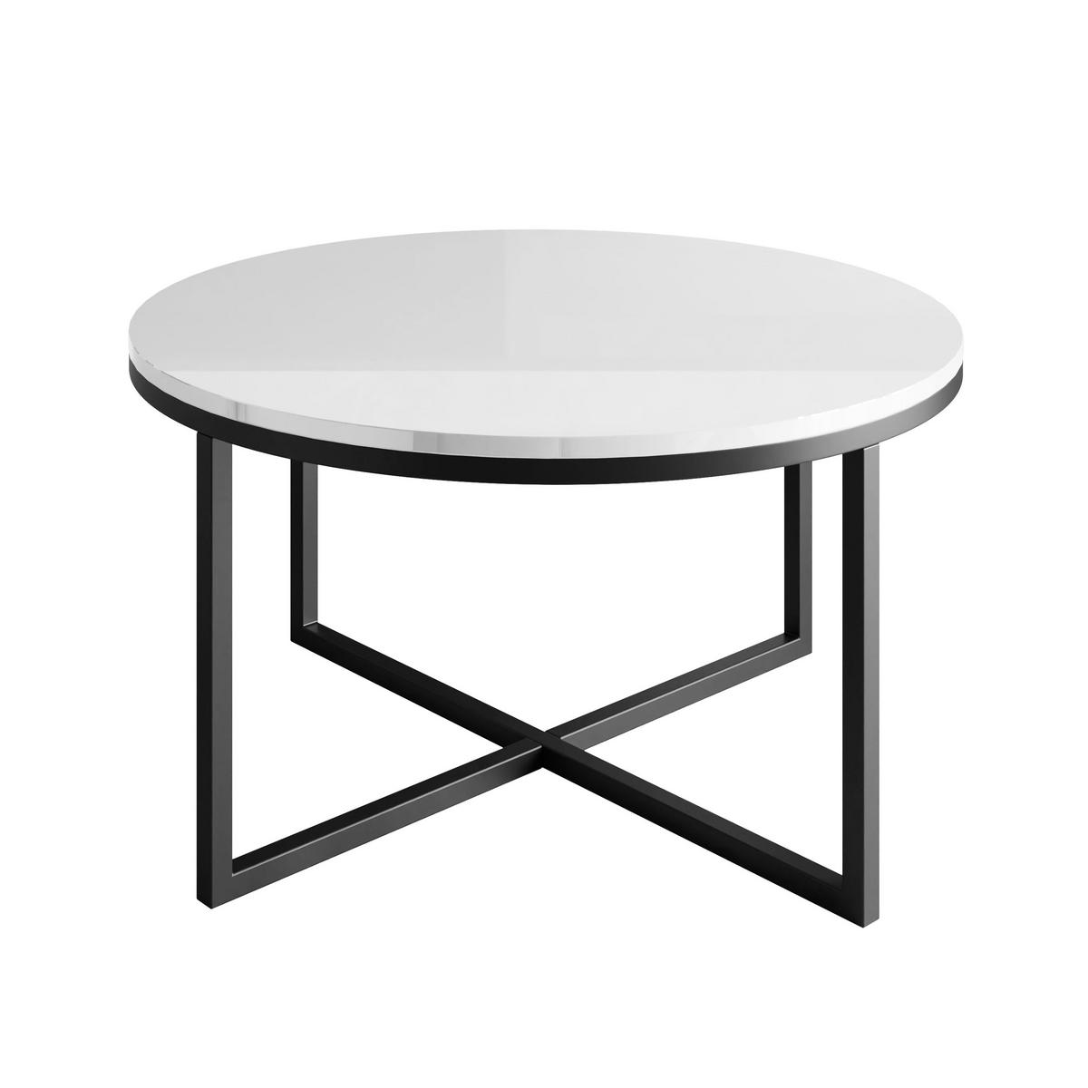 COUCHTISCH CIRI-X GLASS Hochglanz - Schwarz/Weiß, Glas (70/70/44.4cm) - Lookway