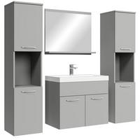 BADMÖBEL-SET Montreal 5 Teile Grau Matt - 60 x 35 x 51 cm - Grau, Holz (60/51/35cm) - Badplaats