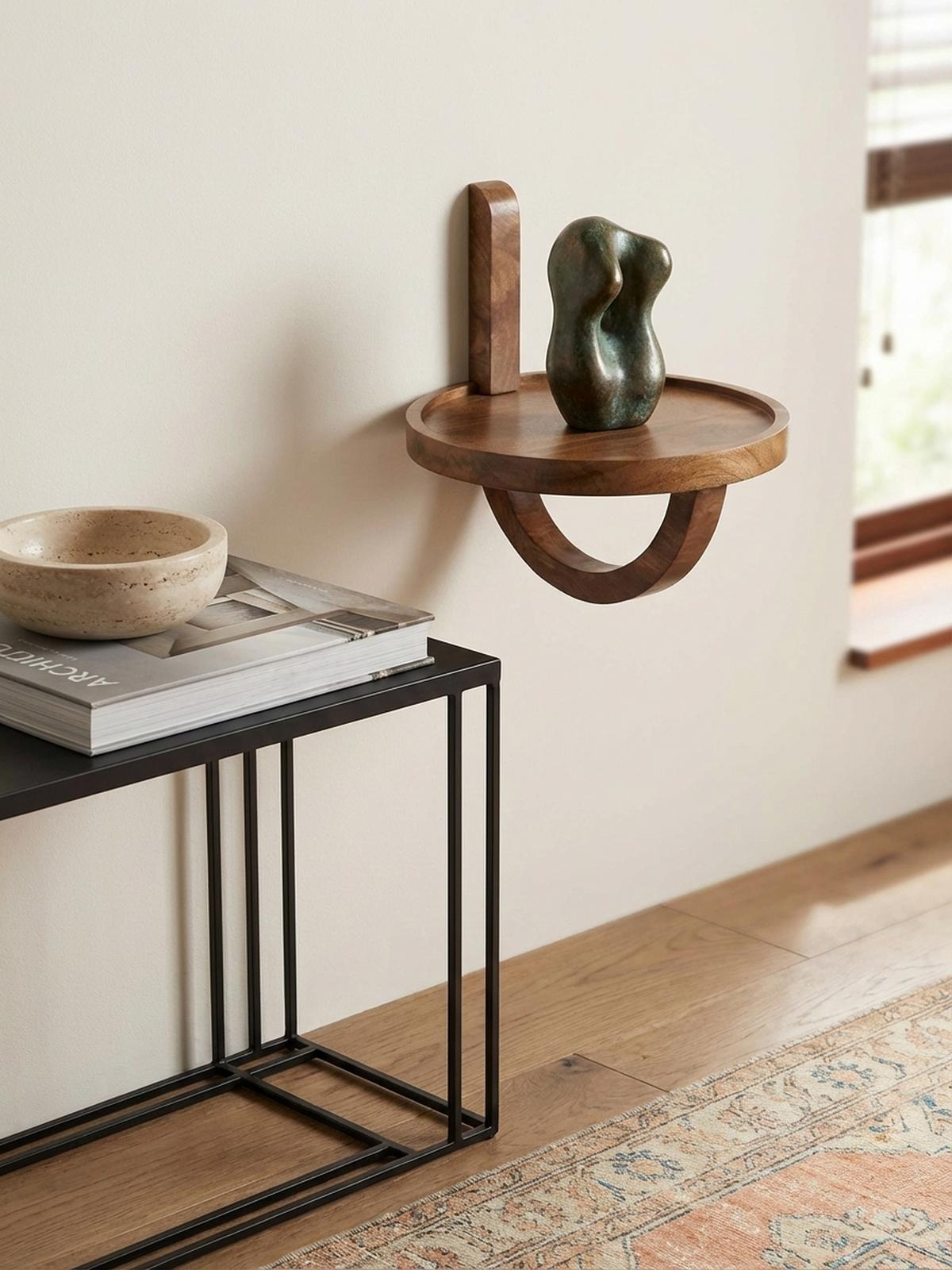 WANDREGAL Mango Massivholz Modern Stil 30x33x30 cm Rund - Braun, Holz (30/33/30cm) - KADIMA DESIGN