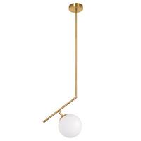 PENDELLEUCHTE Jyvith 25/15/90 cm - Goldfarben/Weiß, Glas/Metall (25/15/90cm) - ZMH