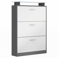 SCHUHSCHRANK Lavia Front in Weiß matt - Weiß, Holzwerkstoff (89/128/23cm) - Vladon