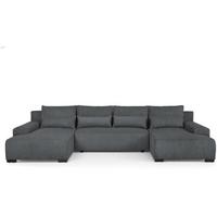 WOHNLANDSCHAFT Benny U grau - Schwarz/Grau, Textil/Metall (350/85/186cm) - Beautysofa