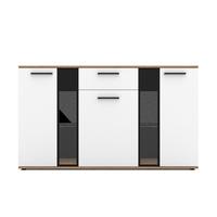 SIDEBOARD Formilo Artisan Eiche, Weiß Matt 140,4/80/40,2 cm – Kommode - Eiche Artisan/Weiß, Holzwerkstoff/Kunststoff (140/80/40cm) - AX Living
