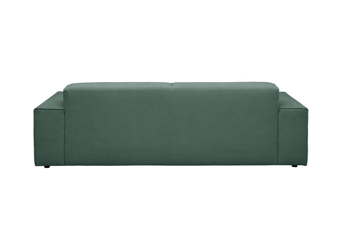 SOFA RANI Smaragdgrün Cord - Smaragdgrün/Schwarz, Kunststoff/Textil (256/71/101cm) - KAWOLA
